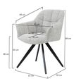 Tommy Swivel Dining Armchair - Set of 2 - Bisque Oasis - Fabric and Metal