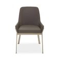 Gilden Dining Armchair - Grey Fabric with Metal Legs
