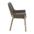 Gilden Dining Armchair - Grey Fabric with Metal Legs