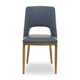 Gilden Dining Chair - Set of 2 - Blue Faux Leather with Gold Metal Legs