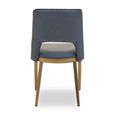 Gilden Dining Chair - Set of 2 - Blue Faux Leather with Gold Metal Legs