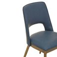 Gilden Dining Chair - Set of 2 - Blue Faux Leather with Gold Metal Legs