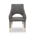 Gilden Dining Chair - Set of 2 - Grey Faux Leather with Black Legs