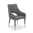 Gilden Dining Chair - Set of 2 - Grey Faux Leather with Black Legs