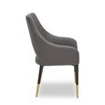 Gilden Dining Chair - Set of 2 - Grey Faux Leather with Black Legs