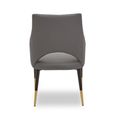 Gilden Dining Chair - Set of 2 - Grey Faux Leather with Black Legs