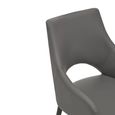 Gilden Dining Chair - Set of 2 - Grey Faux Leather with Black Legs