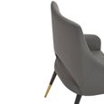 Gilden Dining Chair - Set of 2 - Grey Faux Leather with Black Legs
