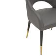 Gilden Dining Chair - Set of 2 - Grey Faux Leather with Black Legs