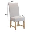 Chateau Dining Chair - Set of 2 - Roll Back - Grey - Fabric and Pine