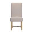 Chateau Dining Chair - Set of 2 - Roll Back - Beige - Fabric and Rustic Pine