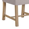 Chateau Dining Chair - Set of 2 - Roll Back - Beige - Fabric and Rustic Pine