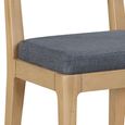 Cotswold Oak Dining Chair - Set of 2 - Ladder Back - Natural and Grey and Fabric