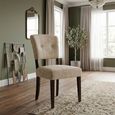 Oakridge Dining Chair - Set of 2 - Beige Bison Fabric - Dark Oak