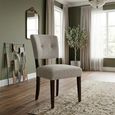 Oakridge Dining Chair - Set of 2 - Beige Fabric - Dark Oak