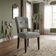Oakridge Dining Chair - Set of 2 - Grey Bison Fabric - Dark Oak