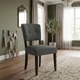 Oakridge Dining Chair - Set of 2 - Grey Fabric - Dark Oak