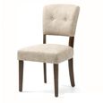Oakridge Dining Chair - Set of 2 - Beige Bison Fabric - Dark Oak