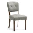 Oakridge Dining Chair - Set of 2 - Grey Bison Fabric - Dark Oak