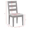 Oakridge Dining Chair - Set of 2 - Ladder Back - Grey Fabric - Dark Oak