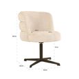 Chadwick Swivel Dining Chair - Cream - Fabric