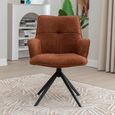 Jacob Swivel Dining Armchair - Set of 2 - Tan and Black - Fabric and Metal