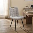 Symphony Dining Chair - Set of 2 - Grey and Black - Fabric and Metal