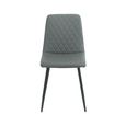 Argenta Dining Chair - Set of 2 - Dark Grey and Black - Fabric and Metal