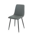Argenta Dining Chair - Set of 2 - Dark Grey and Black - Fabric and Metal