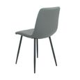 Argenta Dining Chair - Set of 2 - Dark Grey and Black - Fabric and Metal