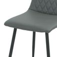 Argenta Dining Chair - Set of 2 - Dark Grey and Black - Fabric and Metal