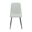 Argenta Dining Chair - Set of 2 - Light Grey and Black - Fabric and Metal