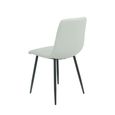 Argenta Dining Chair - Set of 2 - Light Grey and Black - Fabric and Metal