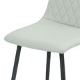 Argenta Dining Chair - Set of 2 - Light Grey and Black - Fabric and Metal