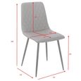 Argenta Dining Chair - Set of 2 - Light Grey and Black - Fabric and Metal