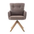 Cotswold Swivel Dining Armchair - Set of 2 - Blush Granite - Fabric and Wood