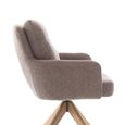 Cotswold Swivel Dining Armchair - Set of 2 - Blush Granite - Fabric and Wood