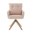 Cotswold Swivel Dining Armchair - Set of 2 - Blush Pink - Fabric and Wood