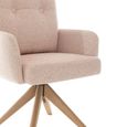Cotswold Swivel Dining Armchair - Set of 2 - Blush Pink - Fabric and Wood