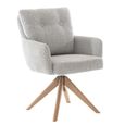 Cotswold Swivel Dining Armchair - Set of 2 - Grey - Fabric and Wood
