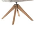 Cotswold Swivel Dining Armchair - Set of 2 - Grey - Fabric and Wood