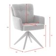 Cotswold Swivel Dining Armchair - Set of 2 - Grey - Fabric and Wood