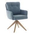 Cotswold Swivel Dining Armchair - Set of 2 - Storm Teal - Fabric and Wood