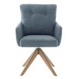 Cotswold Swivel Dining Armchair - Set of 2 - Storm Teal - Fabric and Wood