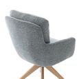 Cotswold Swivel Dining Armchair - Set of 2 - Storm Teal - Fabric and Wood
