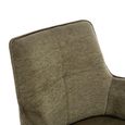 Jacob Swivel Dining Armchair - Set of 2 - Green and Black - Fabric and Metal