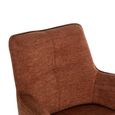 Jacob Swivel Dining Armchair - Set of 2 - Tan and Black - Fabric and Metal