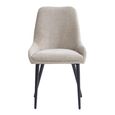 Oscar Dining Chair - Set of 2 - Biscuit and Black - Fabric and Metal