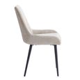 Oscar Dining Chair - Set of 2 - Biscuit and Black - Fabric and Metal