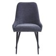 Oscar Dining Chair - Set of 2 - Graphite and Black - Fabric and Metal